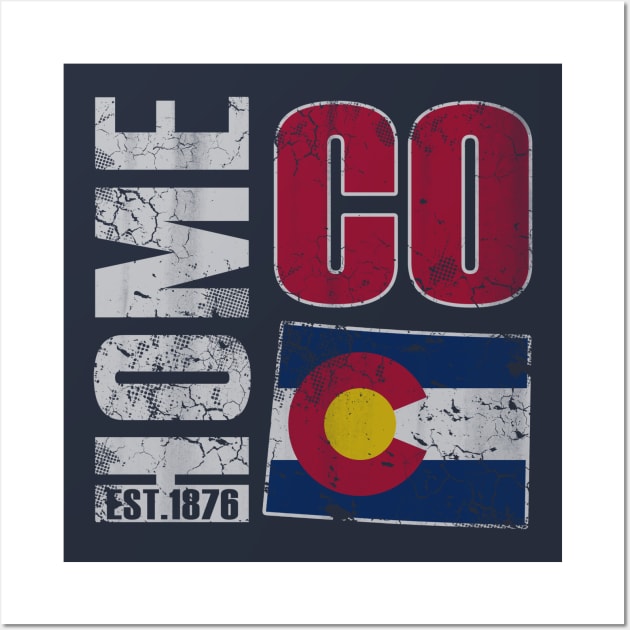 Colorado Home CO 1876 State Flag Wall Art by E